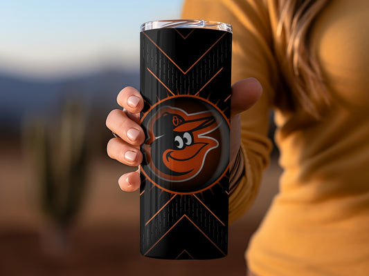Baltimore Orioles Bird Logo Unique X Design Black Tumblers