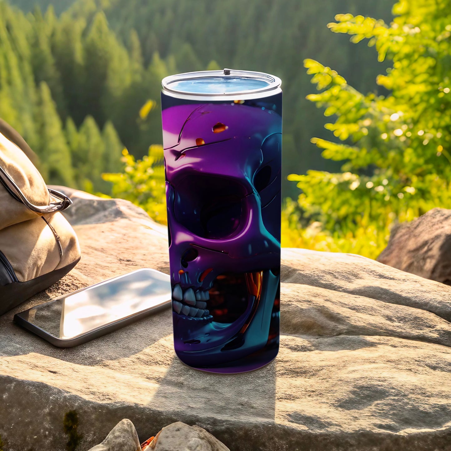 Purple Black Metallic Skull Design Tumbler product type