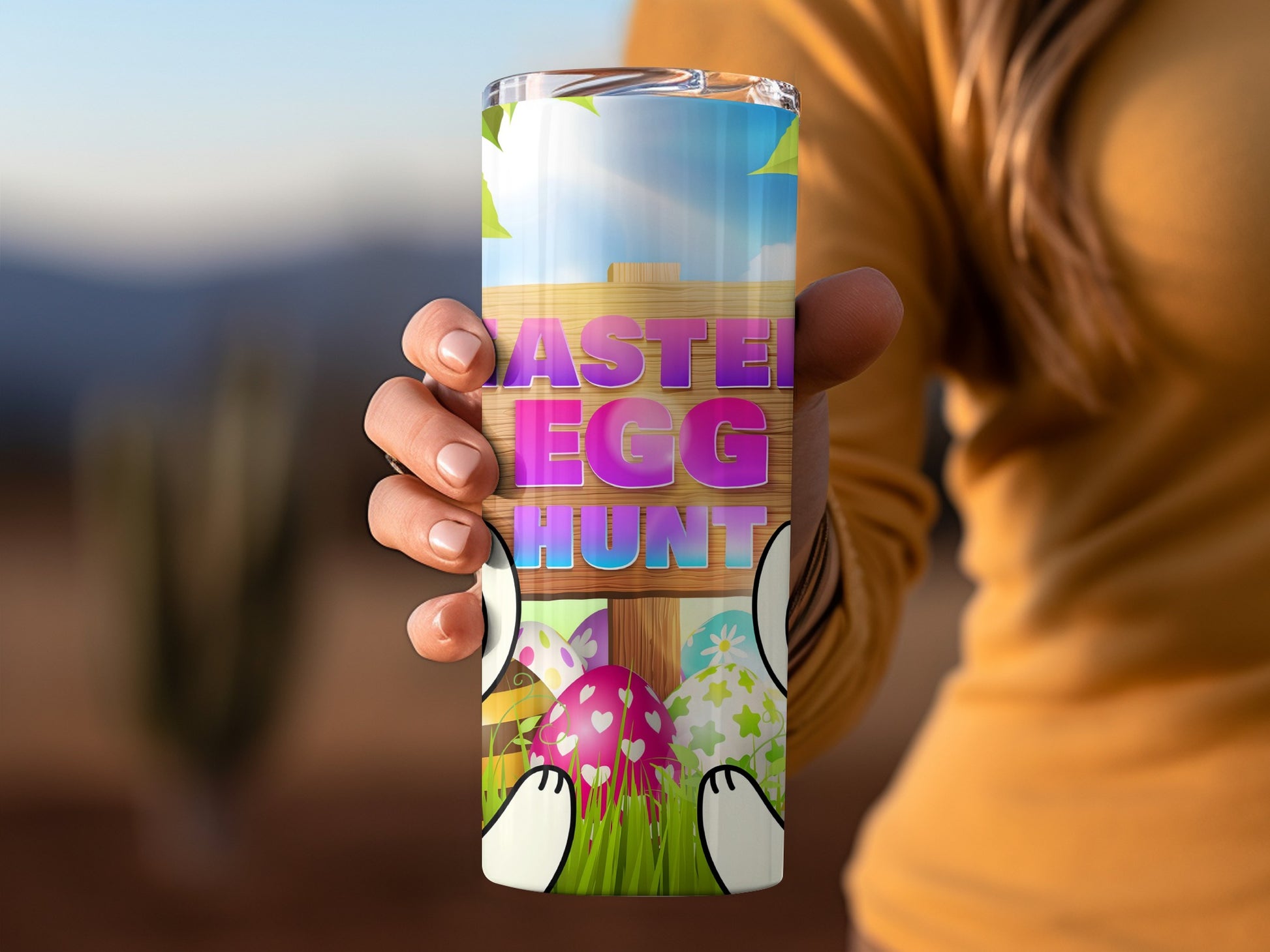 Easter Egg Hunt Themed Tumbler for Spring Holidays