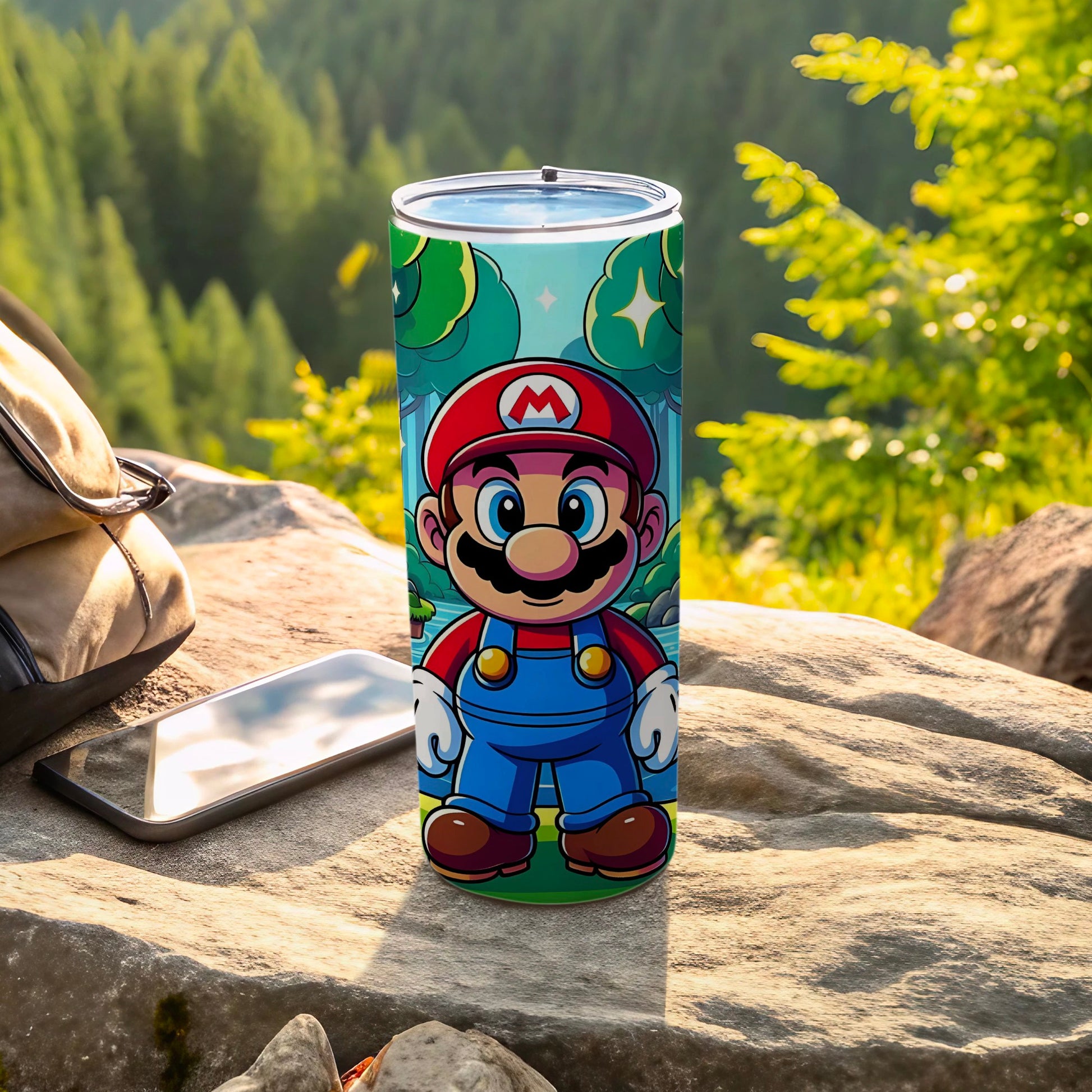 Colorful Mario Inspired Design Travel Tumbler