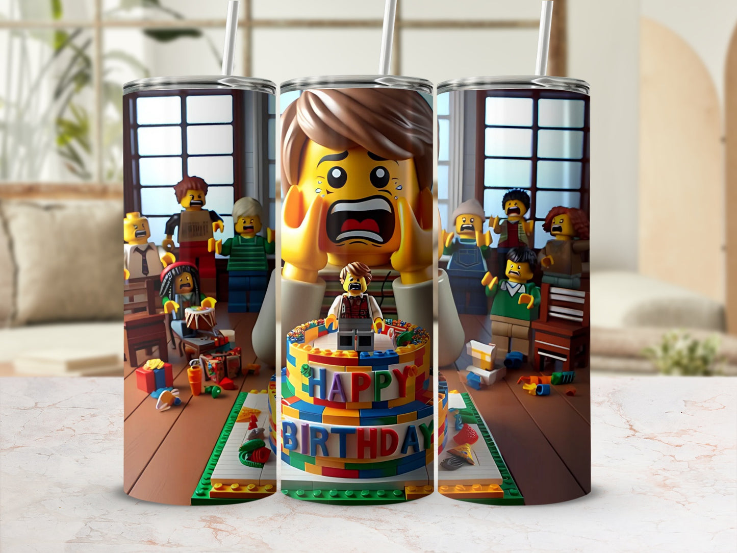 Funny LEGO Birthday Party Scene Insulated Tumbler