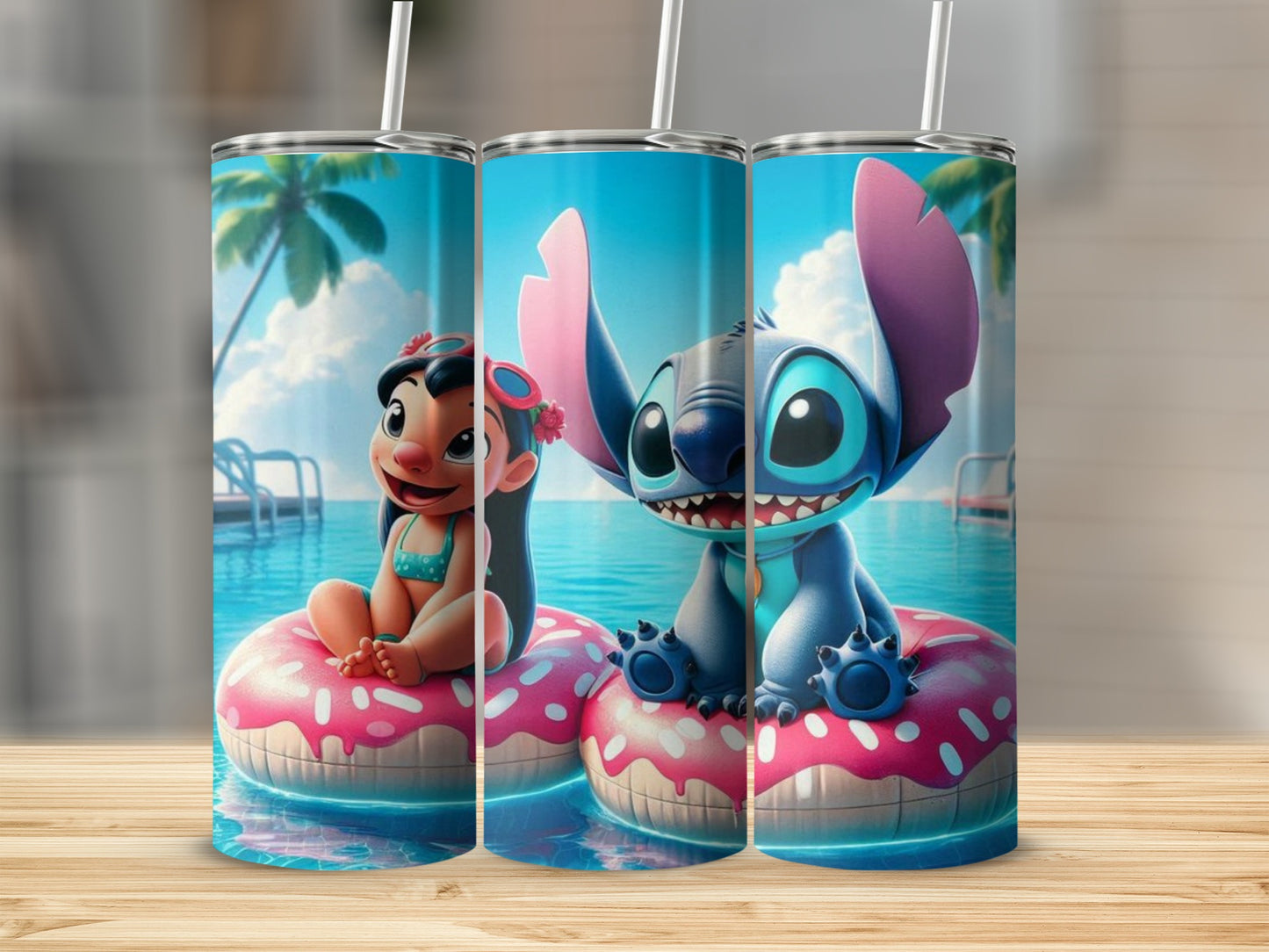 Cute Character Poolside Summer Fun Tumbler