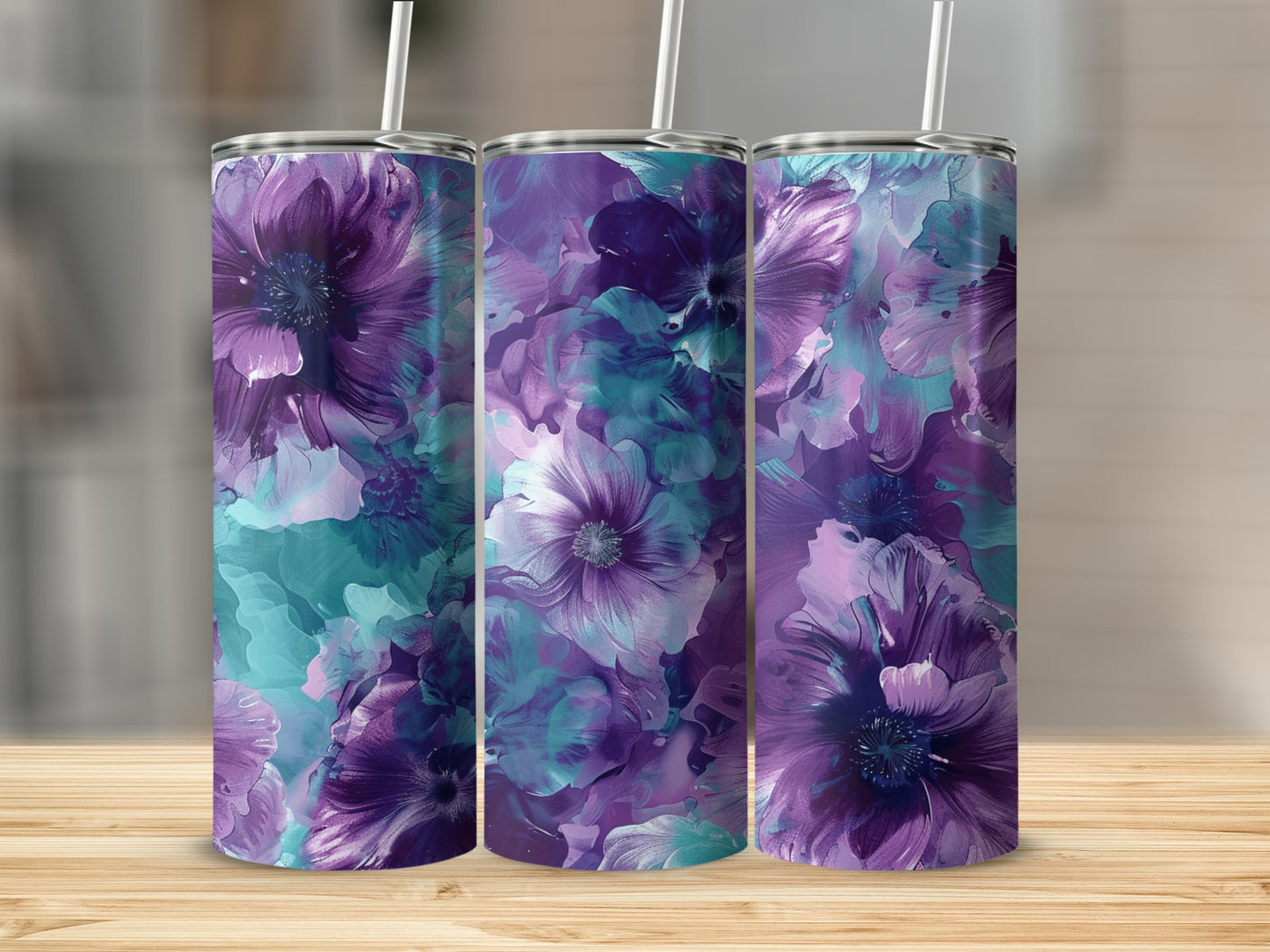 Vibrant Floral Design for Stylish Drink Solutions