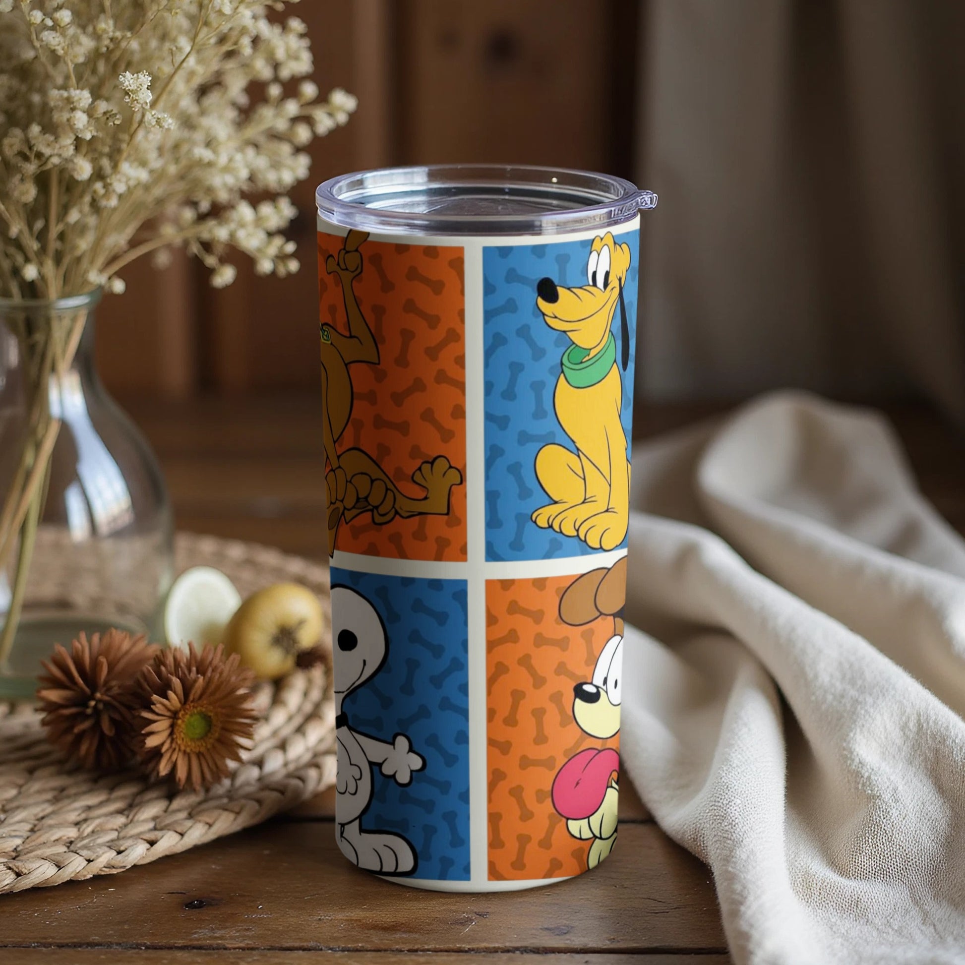 Colorful Cartoon Dog Characters Insulated Tumbler