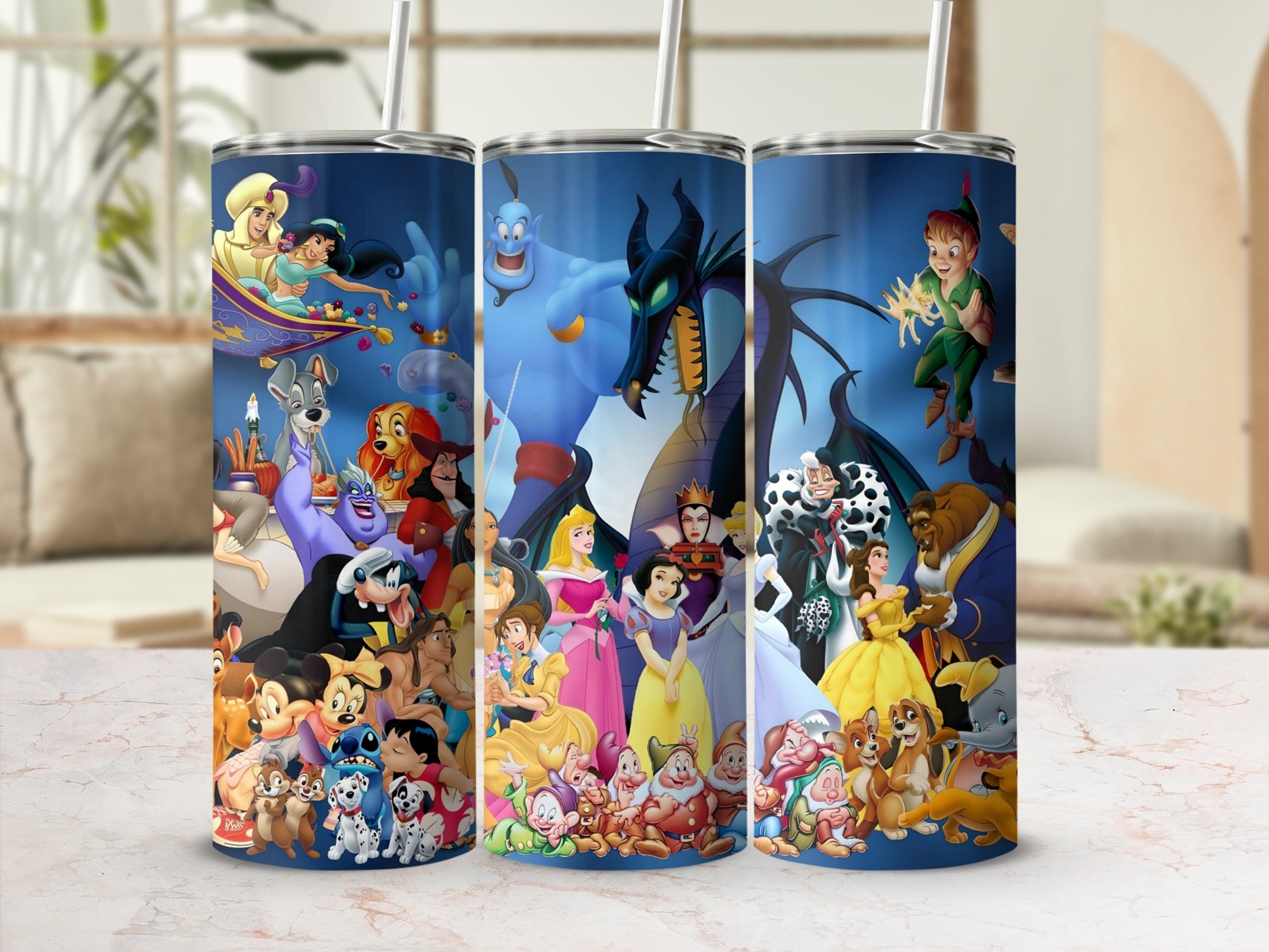 Colorful Tumbler Featuring Beloved Animated Characters