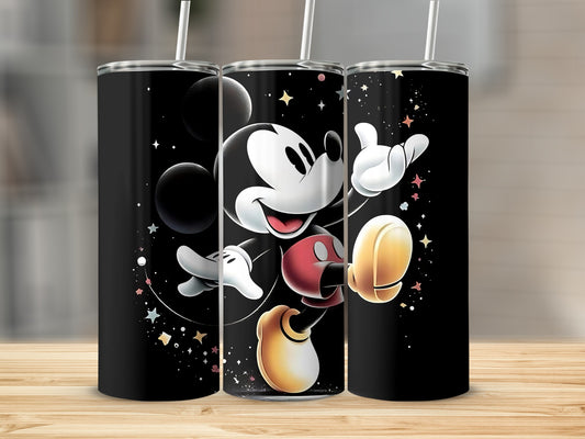 Mickey Mouse with Stars Black Travel Mug