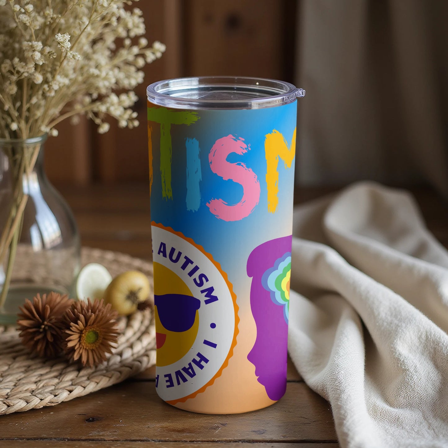 I Have Autism Colorful Insulated Tumbler