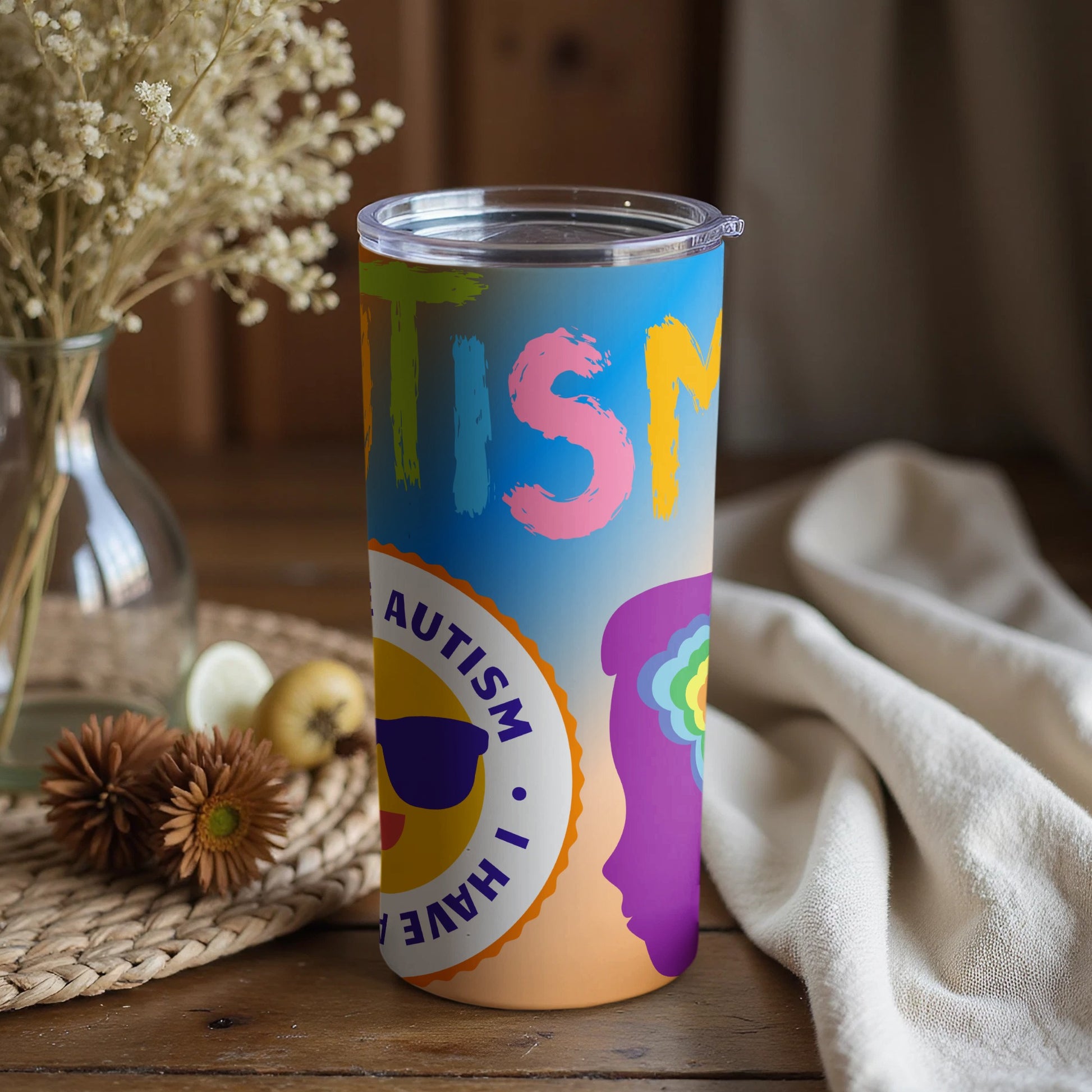 I Have Autism Colorful Insulated Tumbler