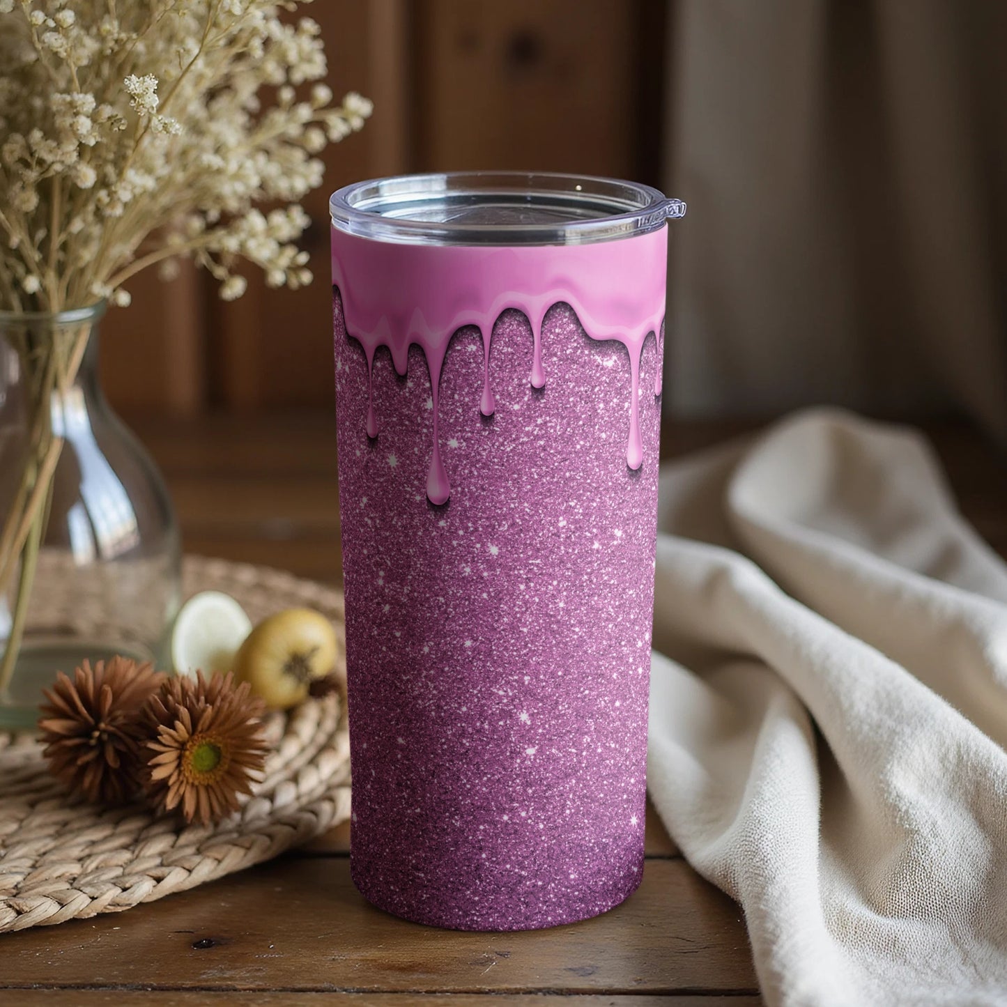 Sparkling Purple Drip Glitter Tumbler for Everyday Use