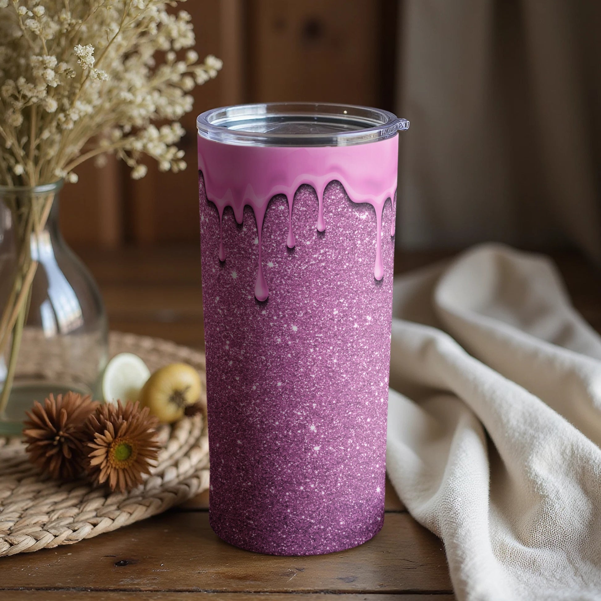 Sparkling Purple Drip Glitter Tumbler for Everyday Use