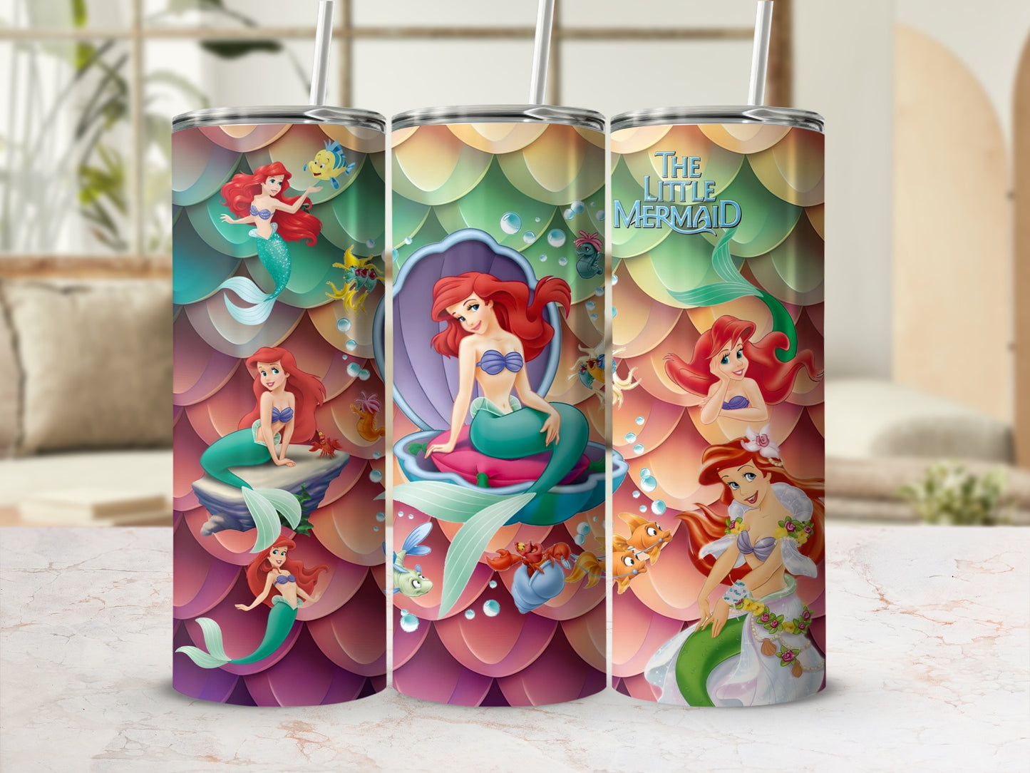 The Little Mermaid Tumbler Featuring Ariel and Friends