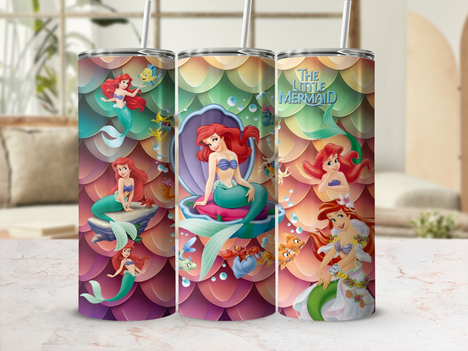 The Little Mermaid Tumbler Featuring Ariel and Friends