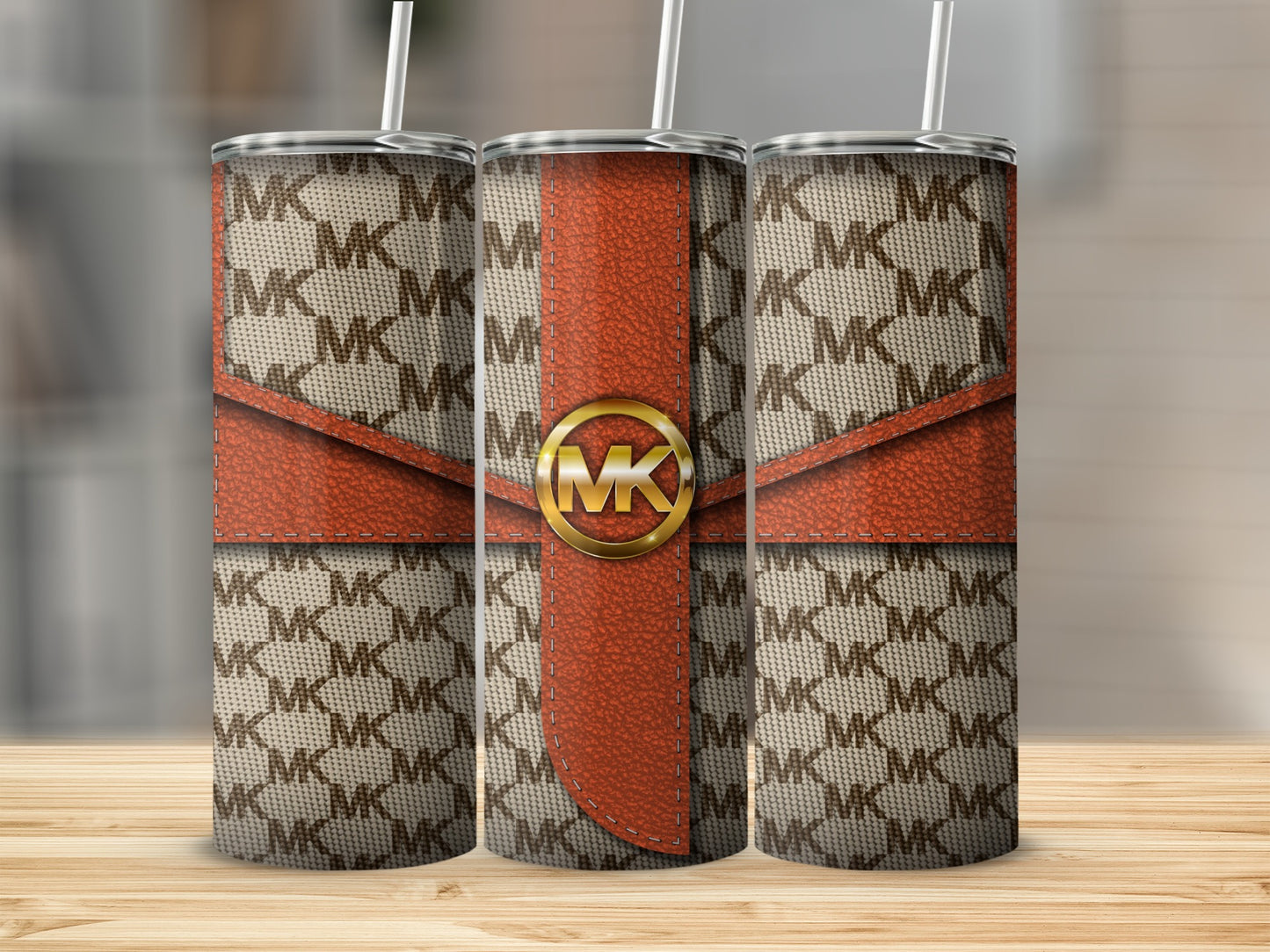 Stylish Customizable MK Patterned Drink Tumbler