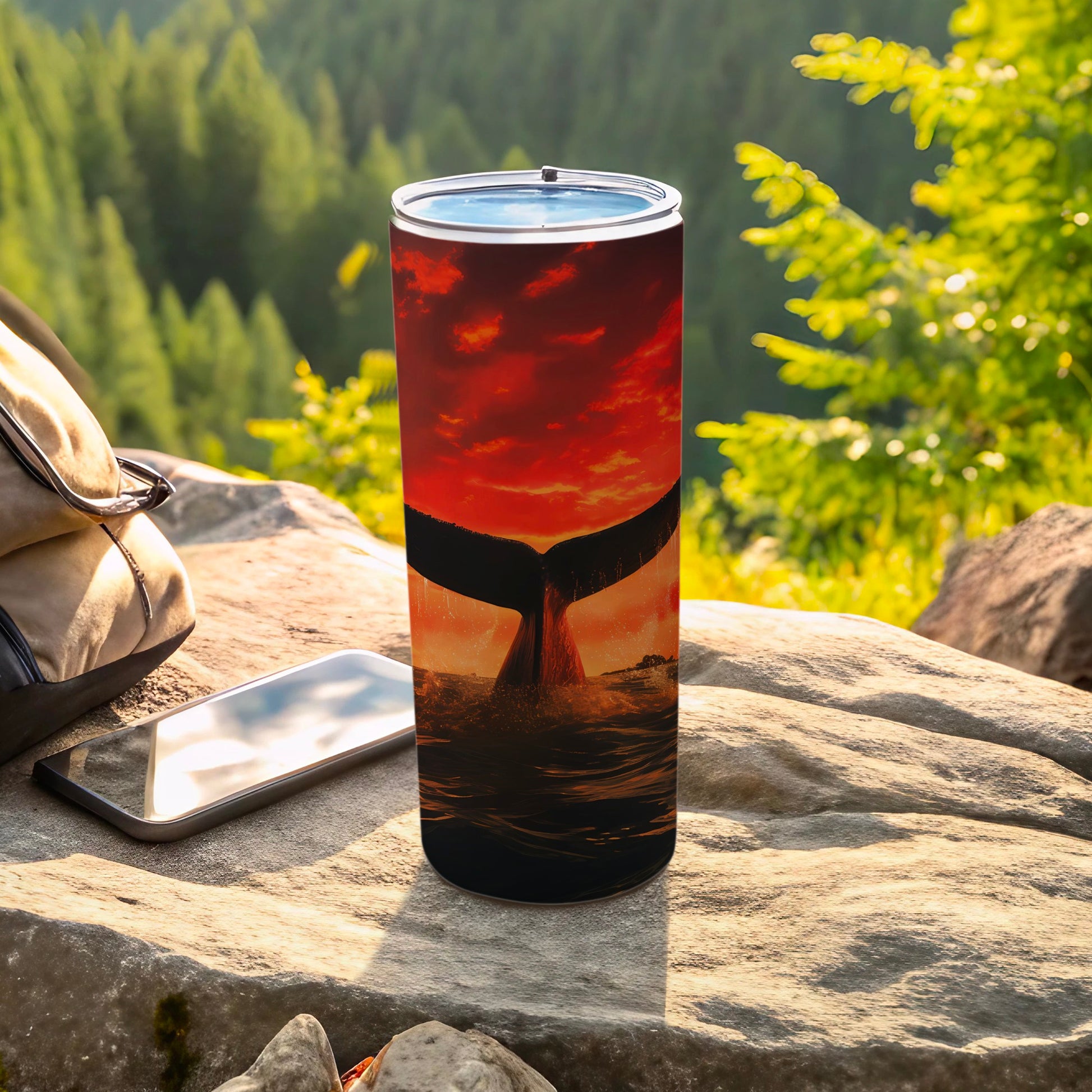 Whale Tail Sunset Ocean Scenery Red Sky Tumbler product type