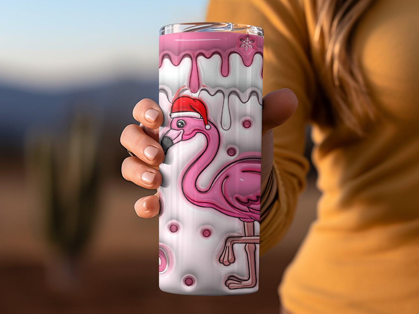 Festive Flamingo in Santa Hat Insulated Tumbler