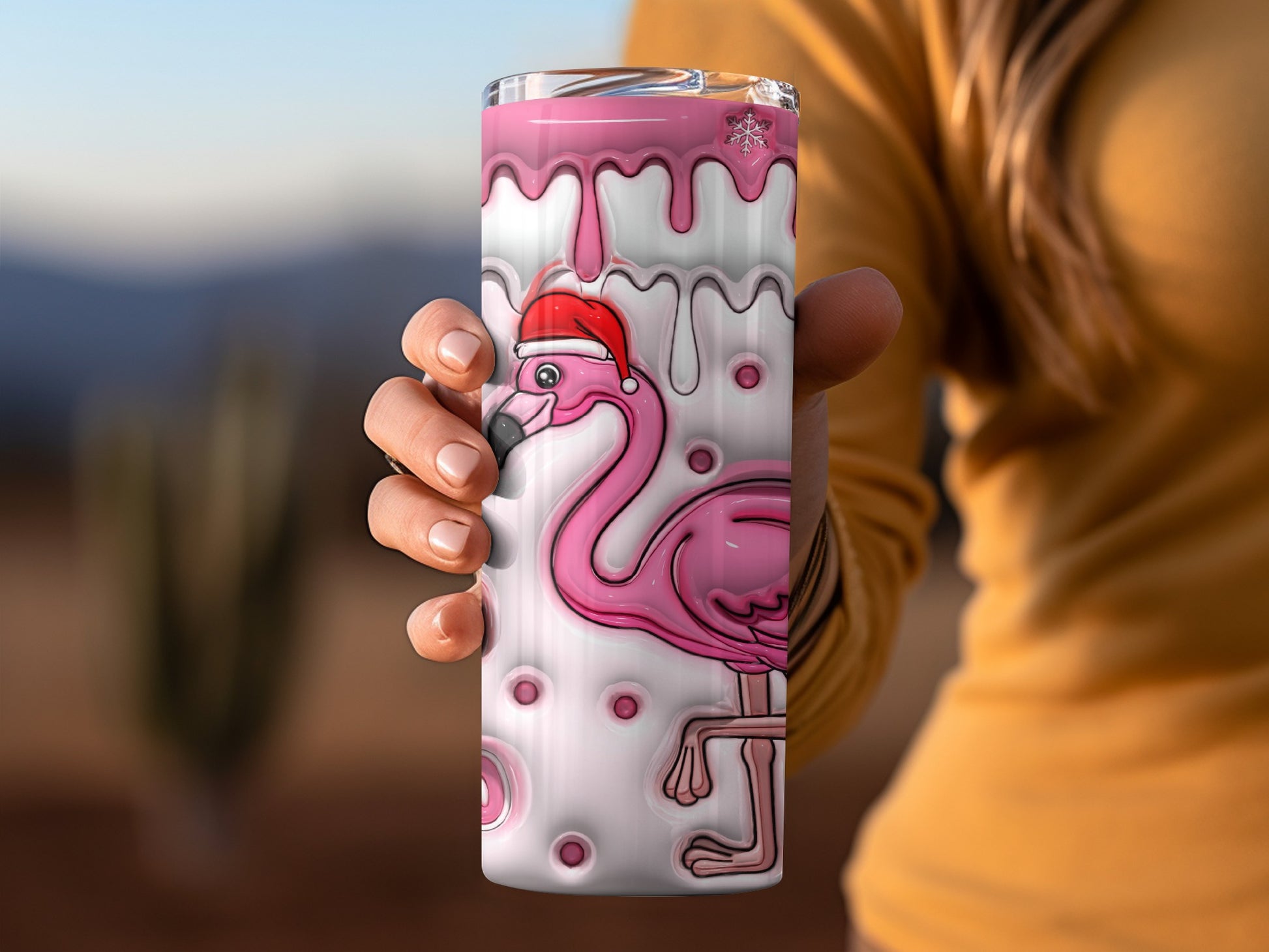 Festive Flamingo in Santa Hat Insulated Tumbler