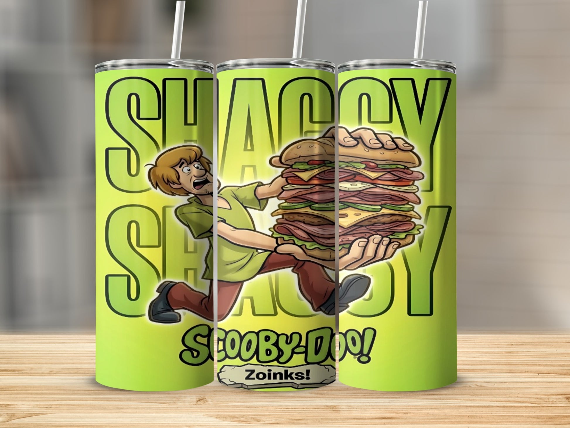 Shaggy from Scooby-Doo holding a giant sandwich with "Zoinks!" text.