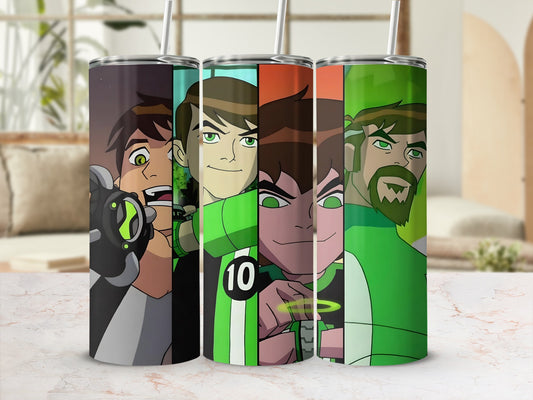 Colorful Action Hero Scene Design Tumbler Cups