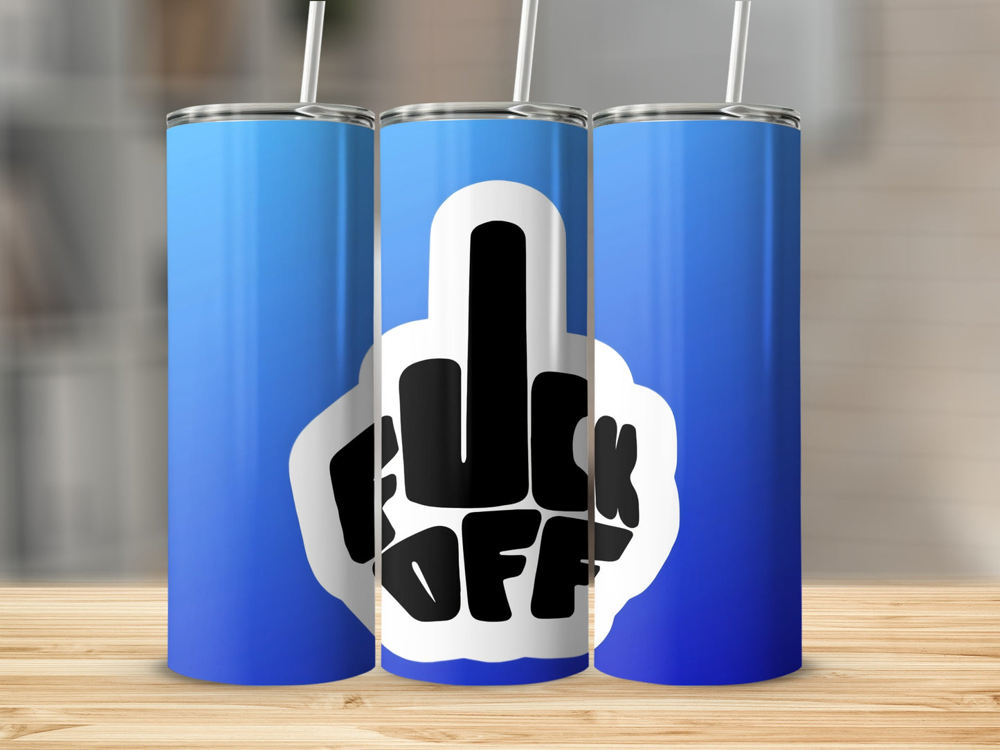 Fuck Off Middle Finger Insult Design Tumbler