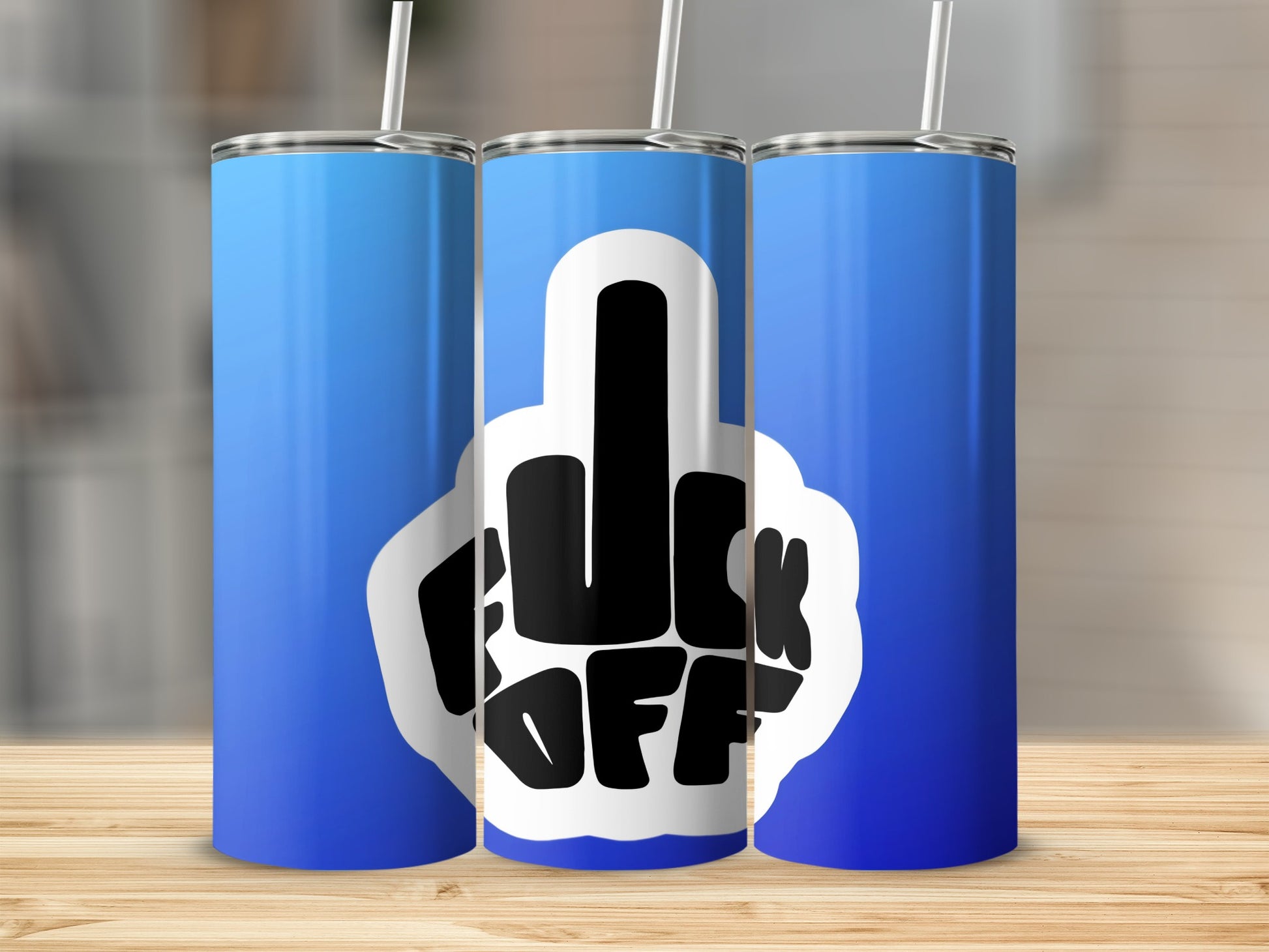 Fuck Off Middle Finger Insult Design Tumbler