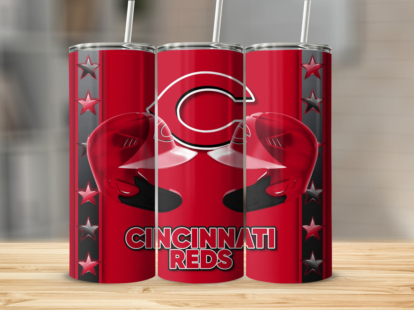 Cincinnati Reds Helmets Logo For Baseball Team Tumblers