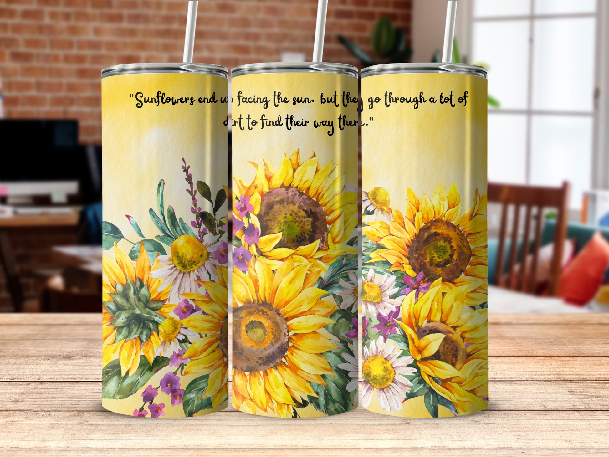 Sunflower Designs Facing the Sun Tumblers Product