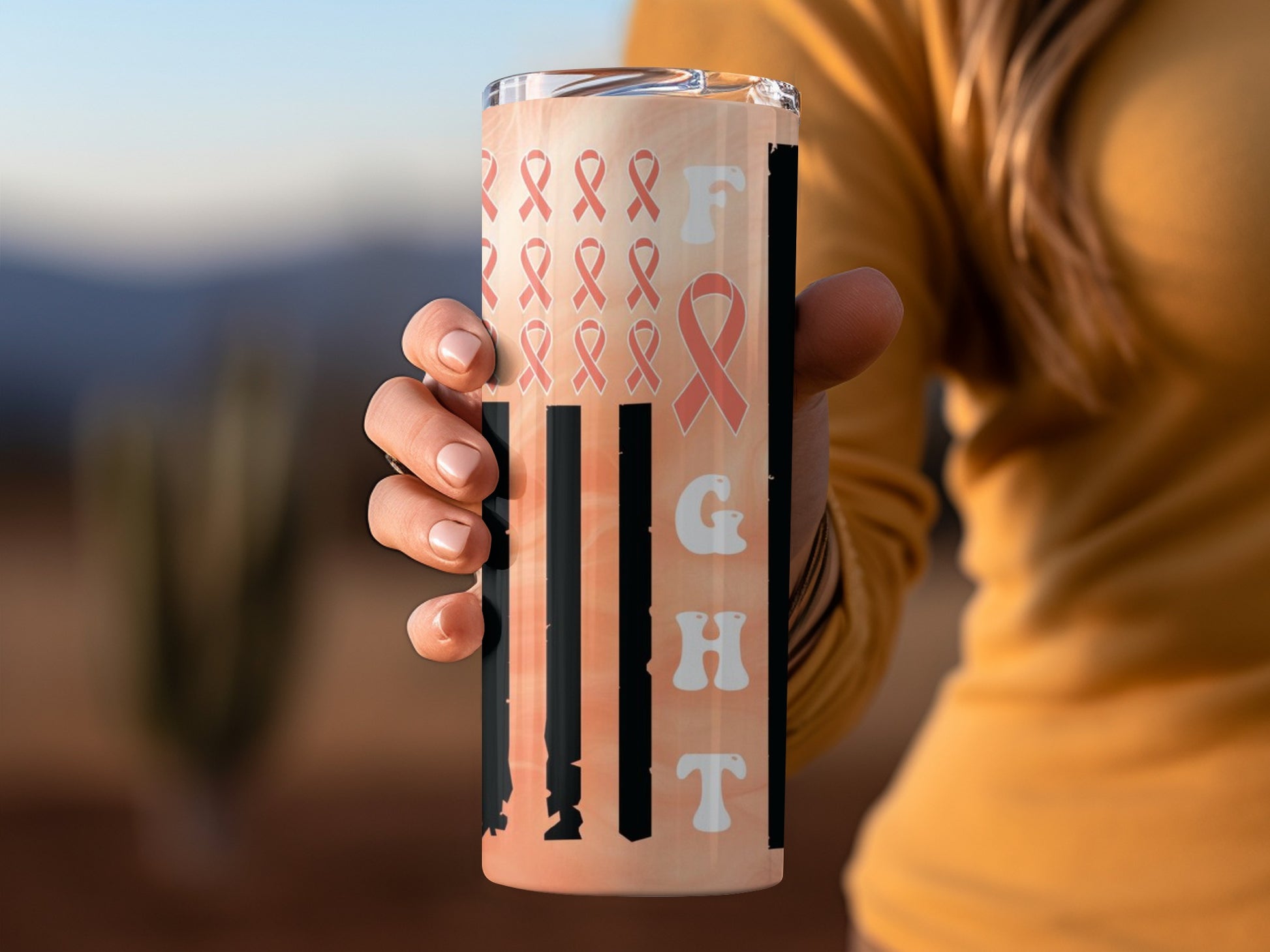 Fight Breast Cancer Awareness Travel Tumbler