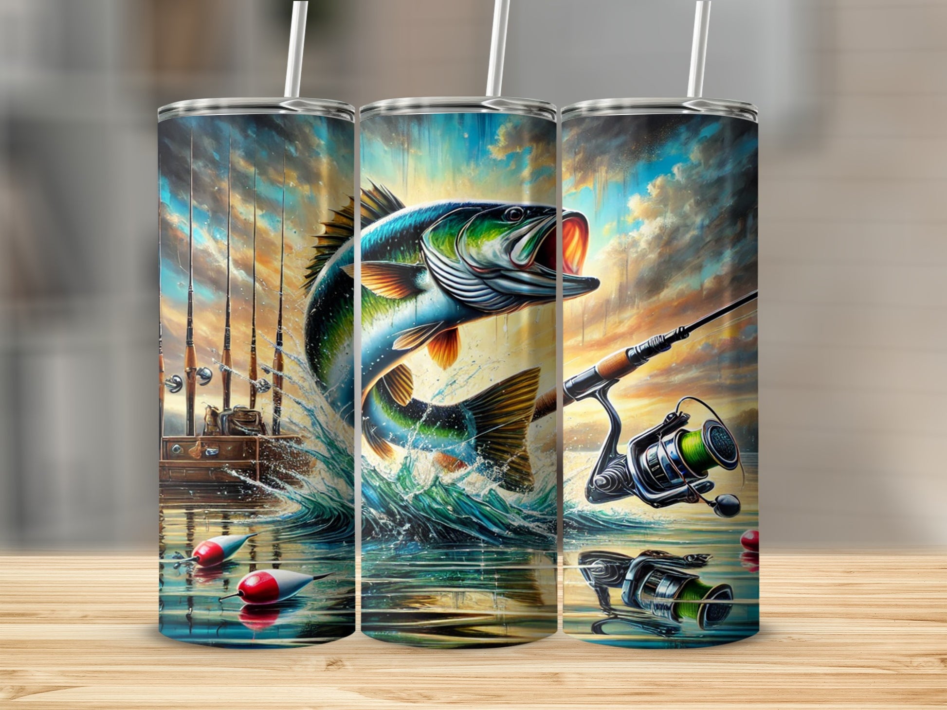 Vibrant Fishing Adventure Design Tumbler