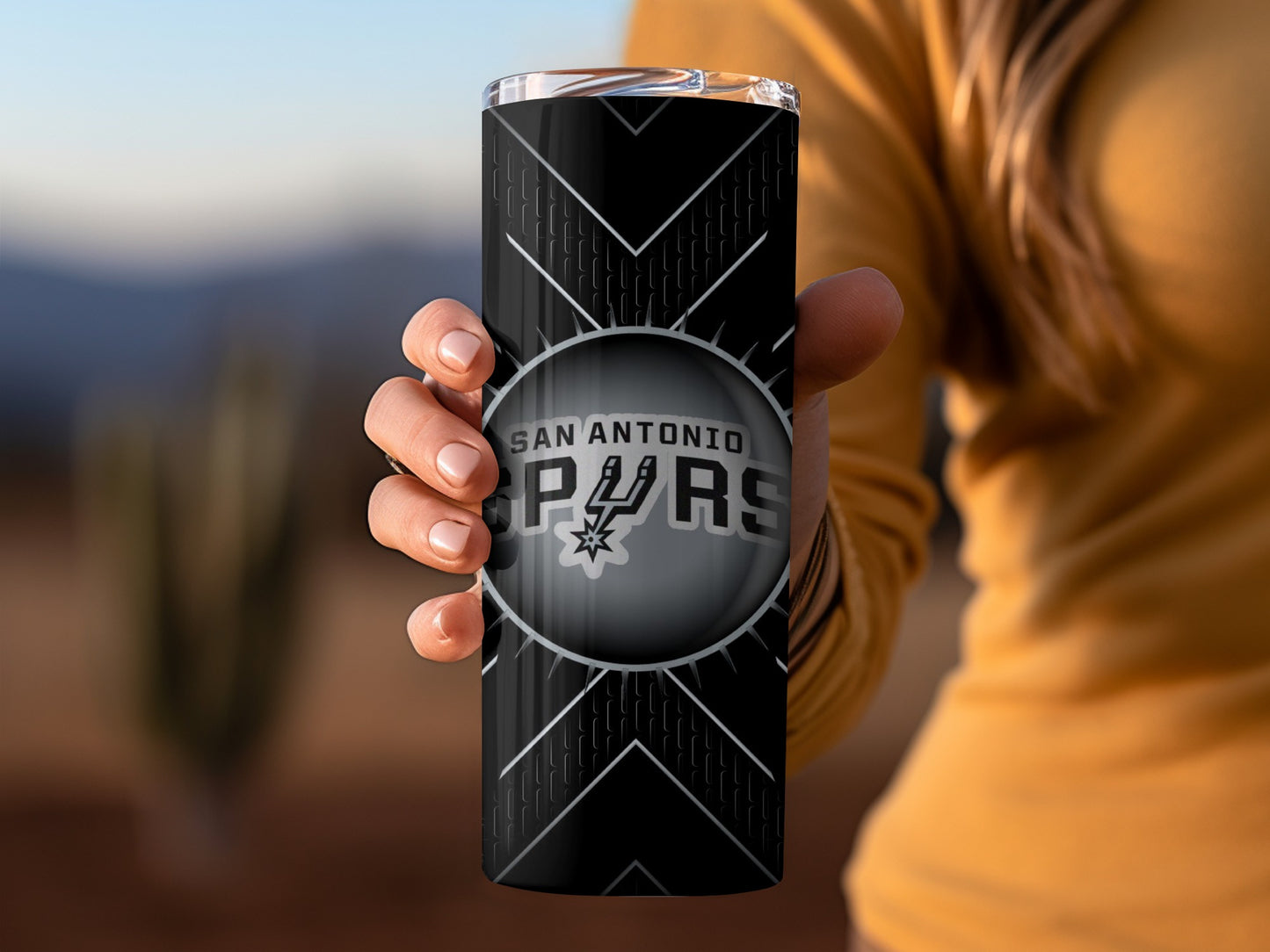 San Antonio Spurs NBA Team Logo Graphic Black Tumblers
