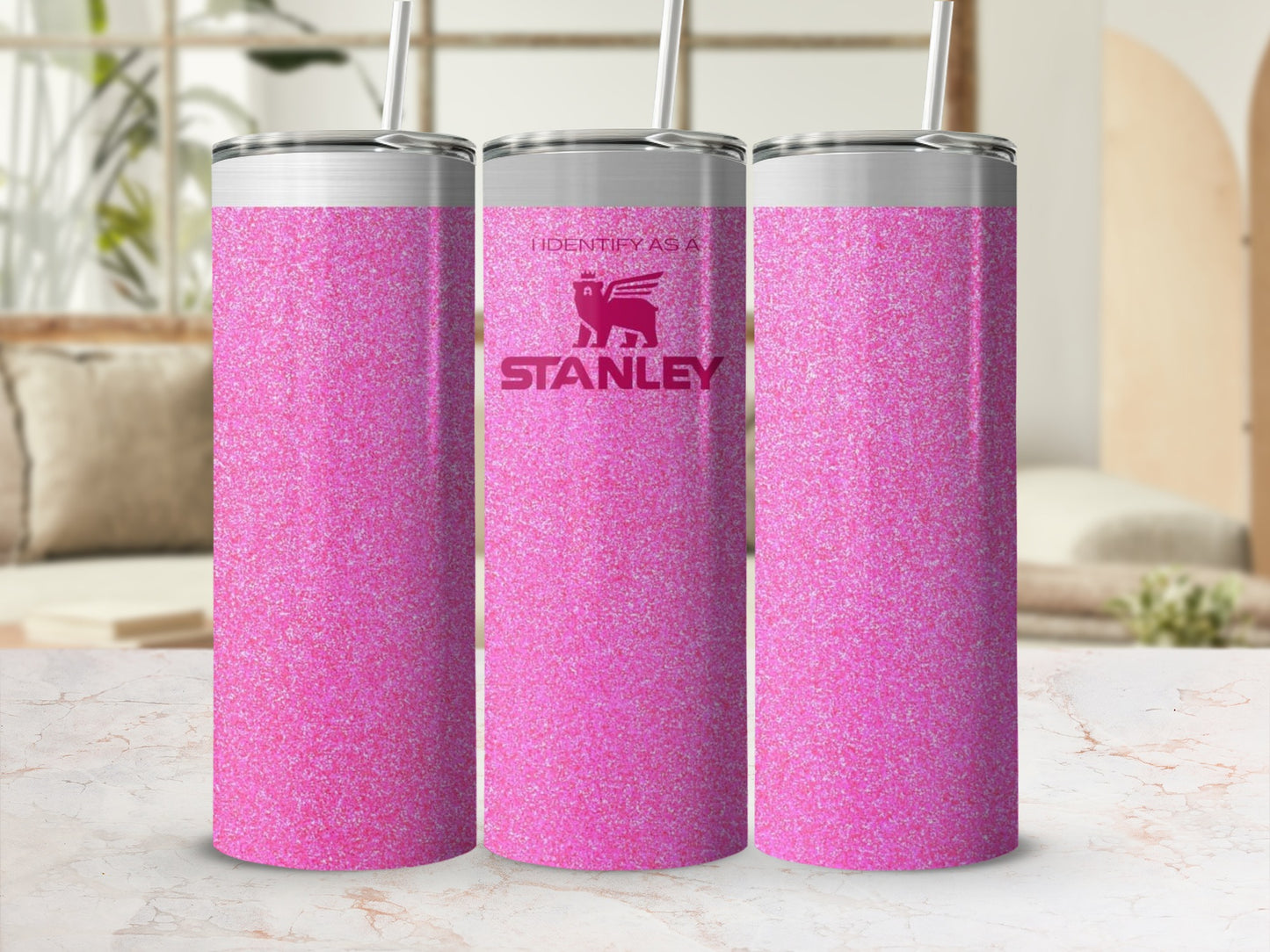 Stanley Pink Glitter Tumbler for Hydration