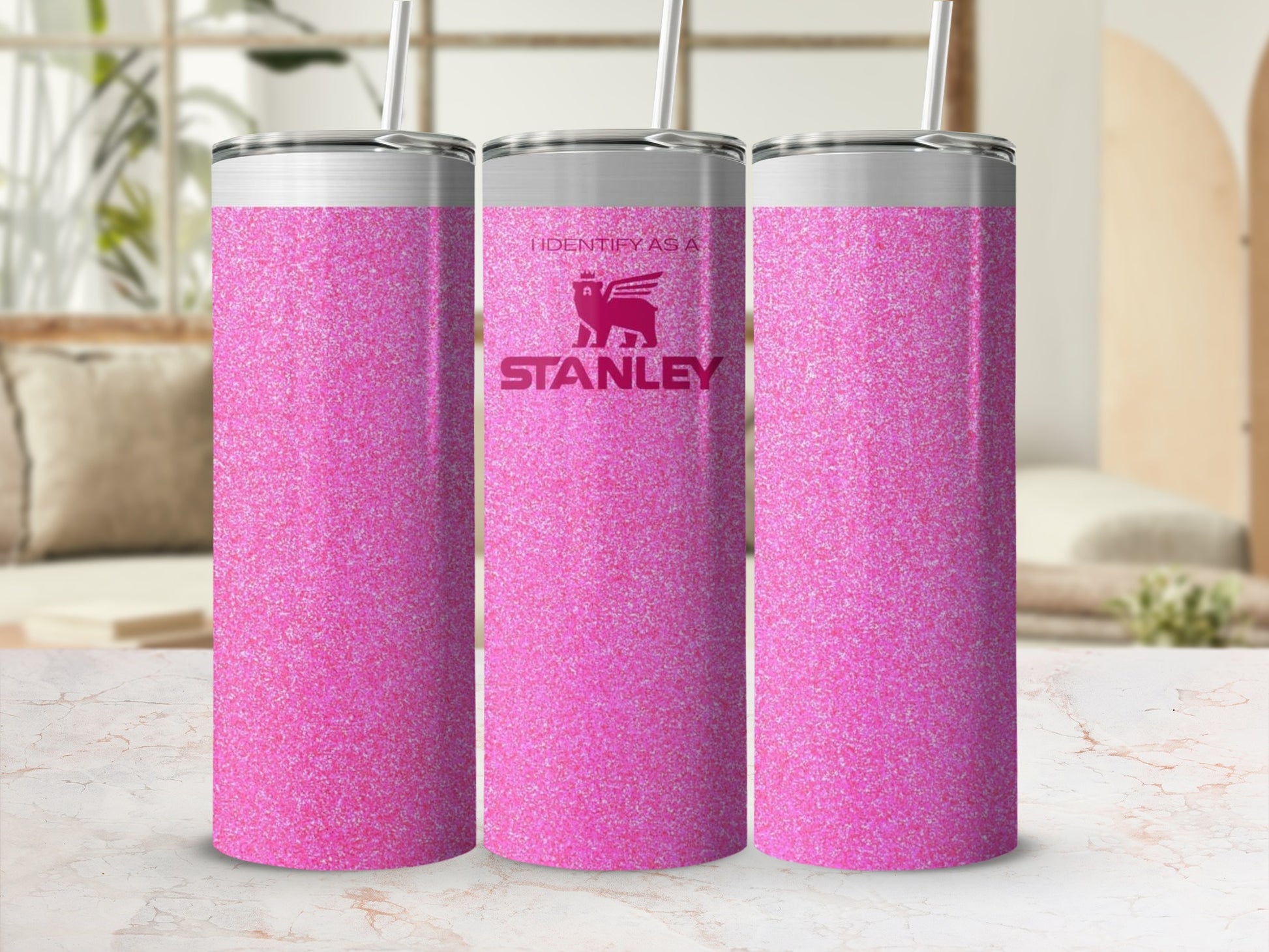 Stanley Pink Glitter Tumbler for Hydration