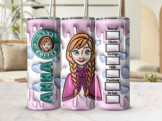 Anna Coffee Custom Drink Tall Tumbler with Straw