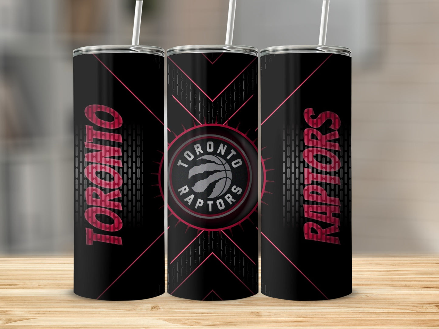 Toronto Raptors Emblem Geometric Design Style Tumblers