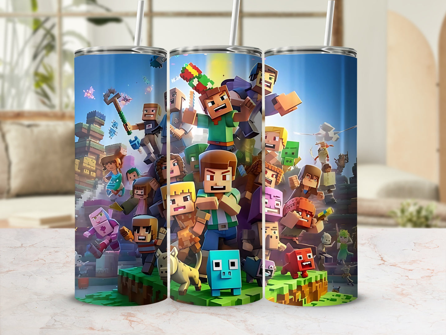 Colorful Adventure Characters Design Tumbler Cup
