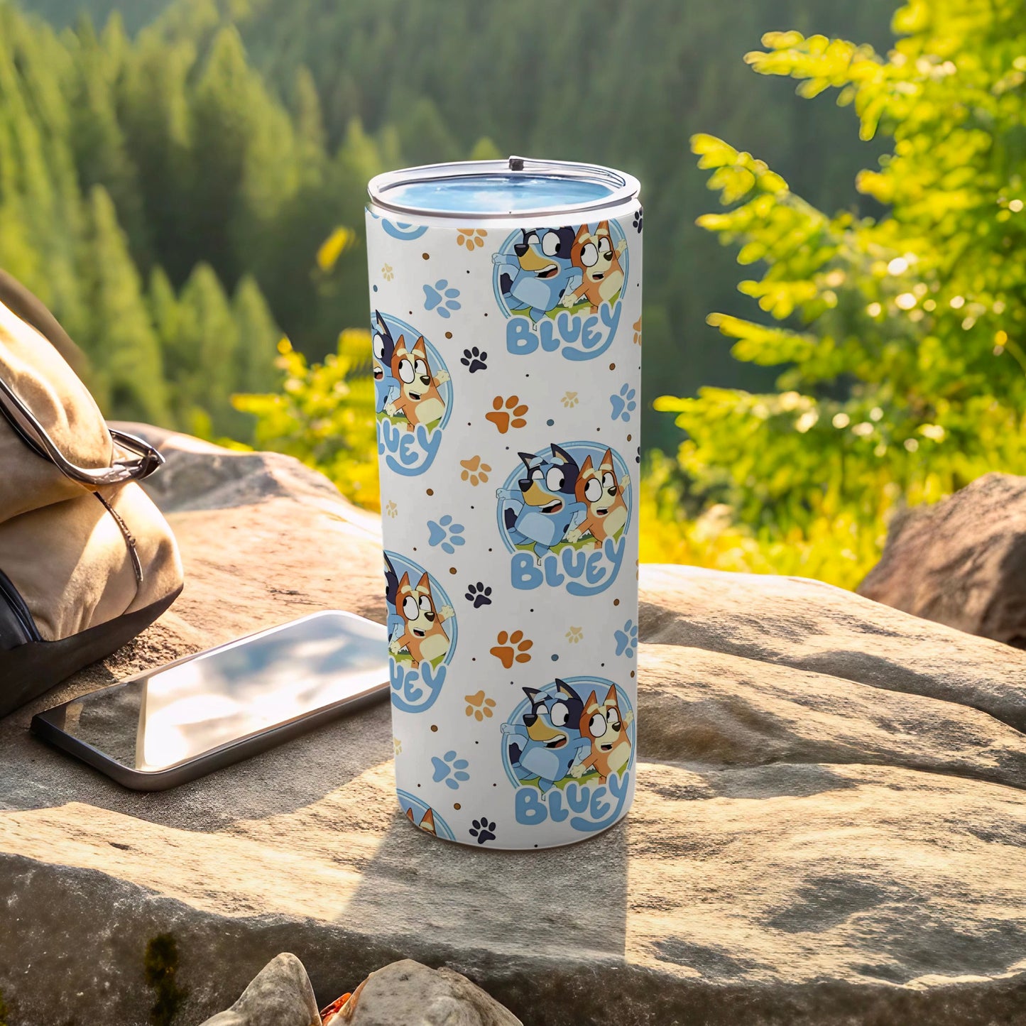 Bluey Character Themed Tall Tumbler for Outdoor Adventures