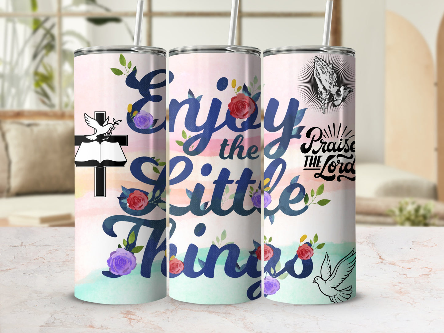 Christian Inspirational Stainless Steel Tumbler Cups