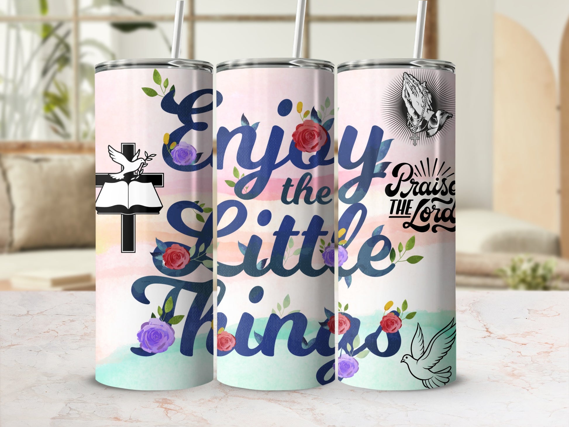 Christian Inspirational Stainless Steel Tumbler Cups