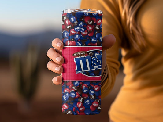 Buffalo Bills Winning Size M&M's Design Pattern Tumblers