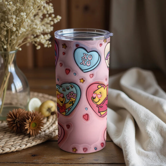 Cute XOXO Heart Patterned Tumbler for Valentine's Day