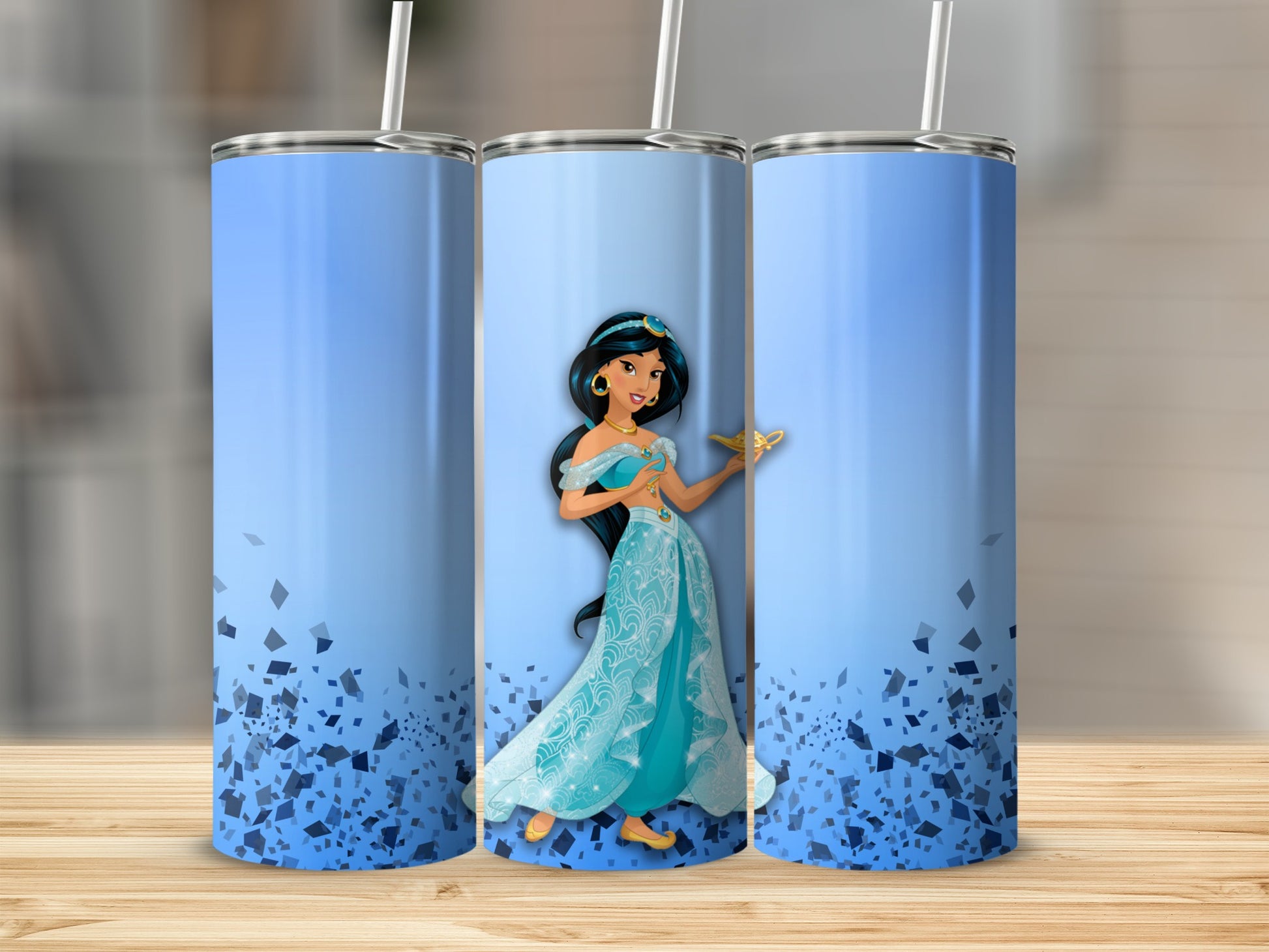Princess Character Blue Gradient Design Tumbler