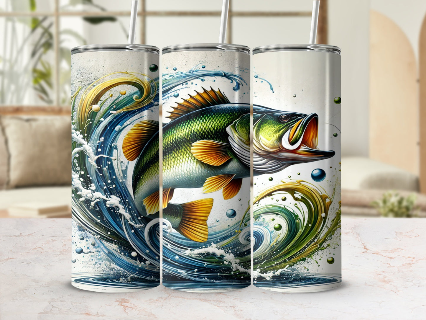 Fishing Enthusiast Colorful Fish Design Tumbler