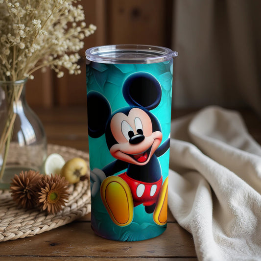 Classic Mickey Mouse Tumbler with Green Background