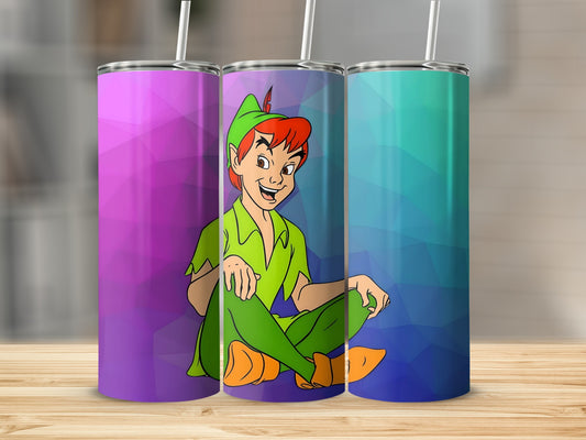 Vibrant Character Art on Gradient Background Tumbler