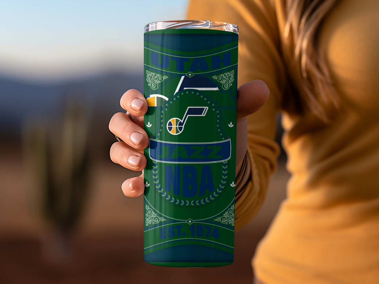 Utah Jazz Est 1974 NBA Basketball Team Logo Art Tumbler