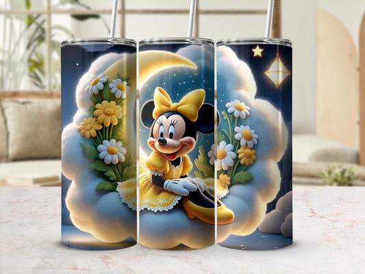 Daisy and Minnie Mouse Night Sky Design Tumbler