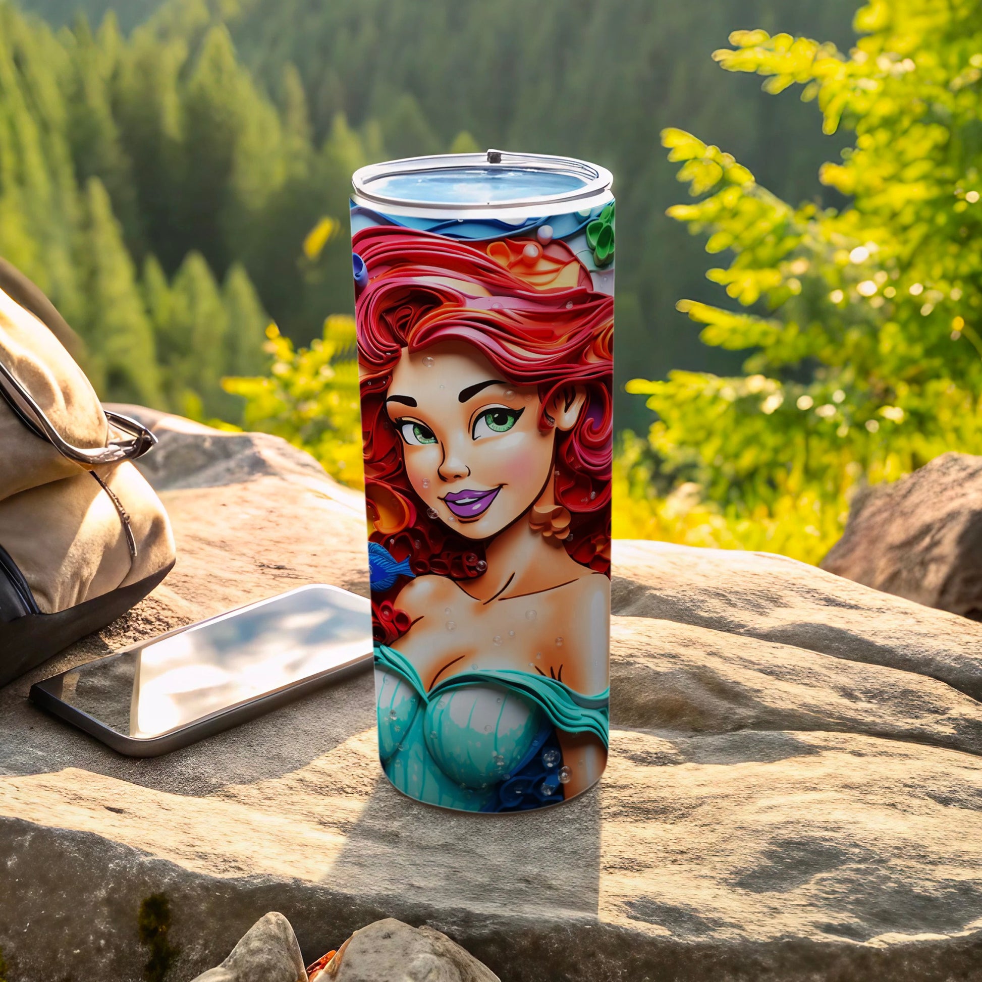 Colorful Mermaid Design Stainless Steel Tumbler Cup