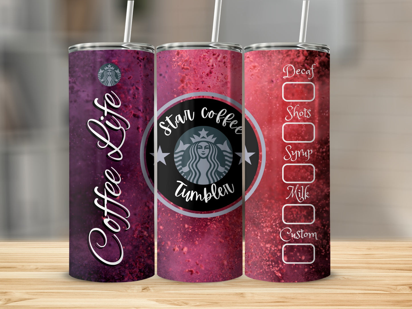 Star Coffee Life Design Customizable Coffee Tumbler