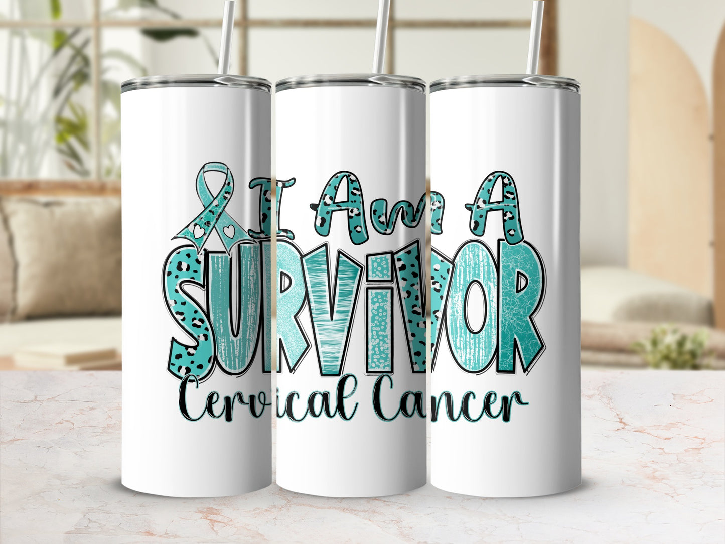 I Am A Survivor Cervical Cancer Tumbler