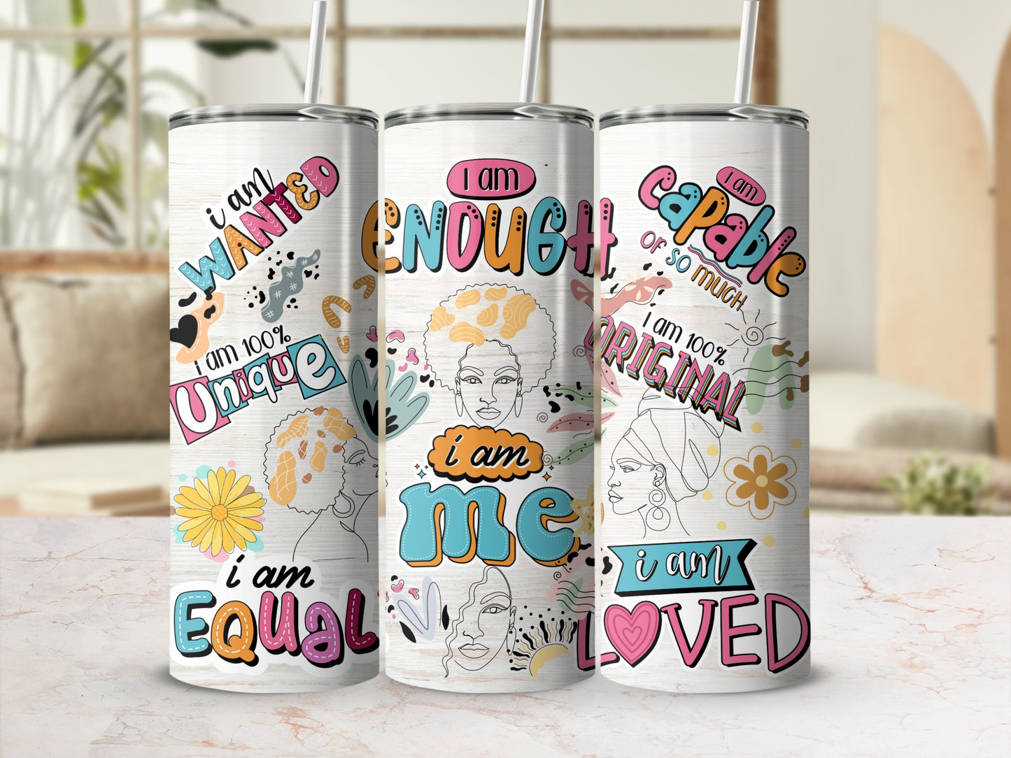 Colorful Affirmation Insulated Tumbler for Daily Inspiration