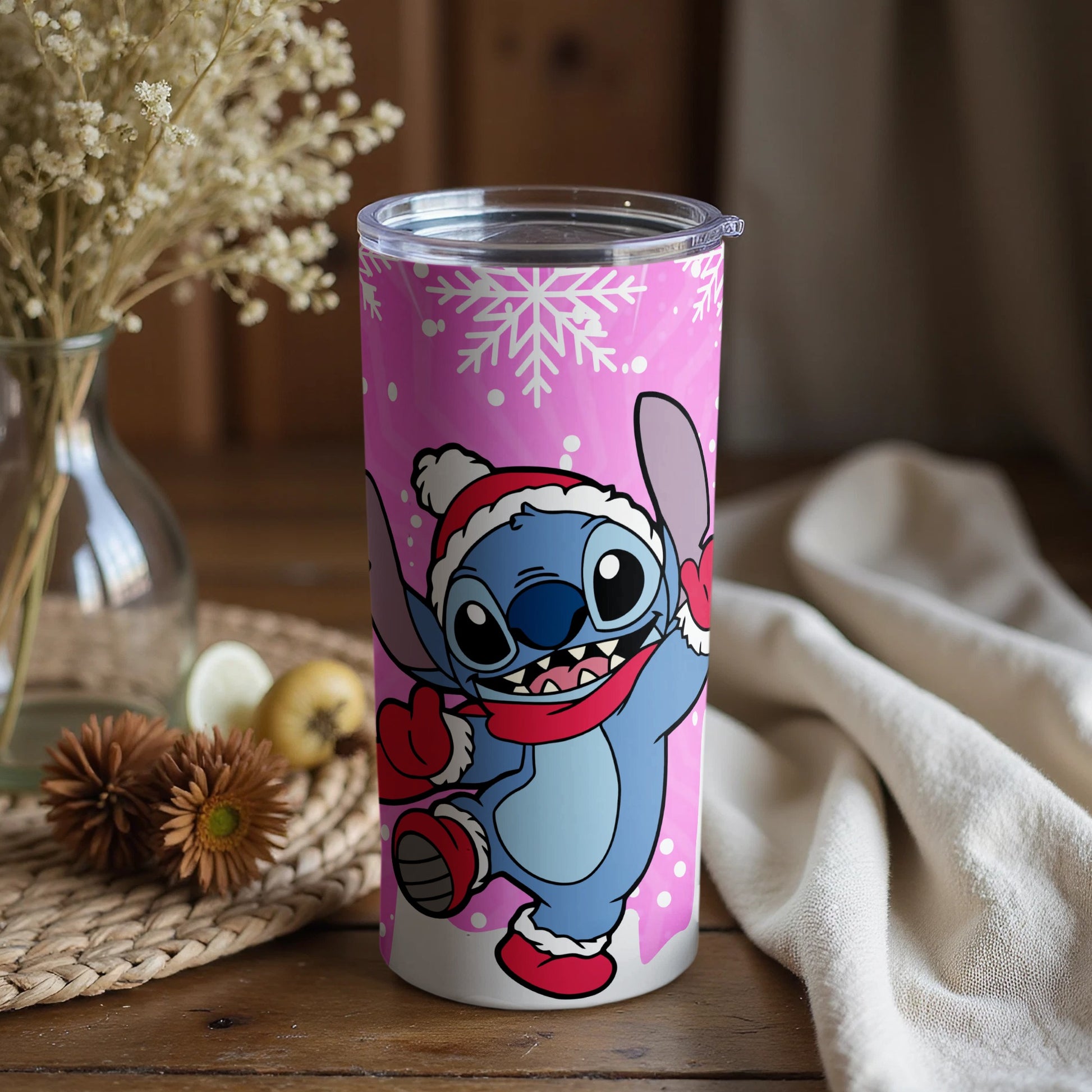 Christmas Themed Stitch Design Insulated Tumbler